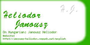 heliodor janousz business card